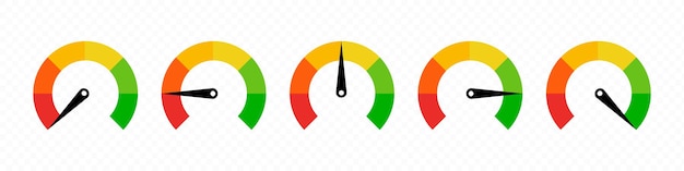 Snelheidsmeter pictogramserie. Autosnelheidsmeter op het dashboard. Kan worden gebruikt voor uw website-ontwerp, logo, app, gebruikersinterface. Vectorlijnpictogram voor zaken en reclame