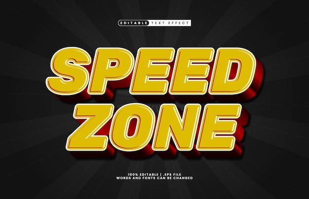 snelheidszone bewerkbare tekst-effect met een snelheid en race tekst stijl