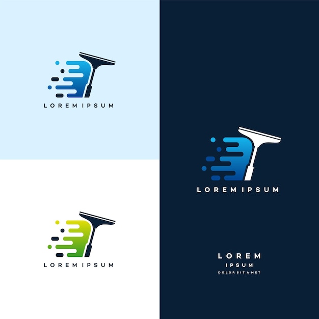 Snelle reiniging logo ontwerpen concept vector, schoonmaak service logo symbool, sproeier logo