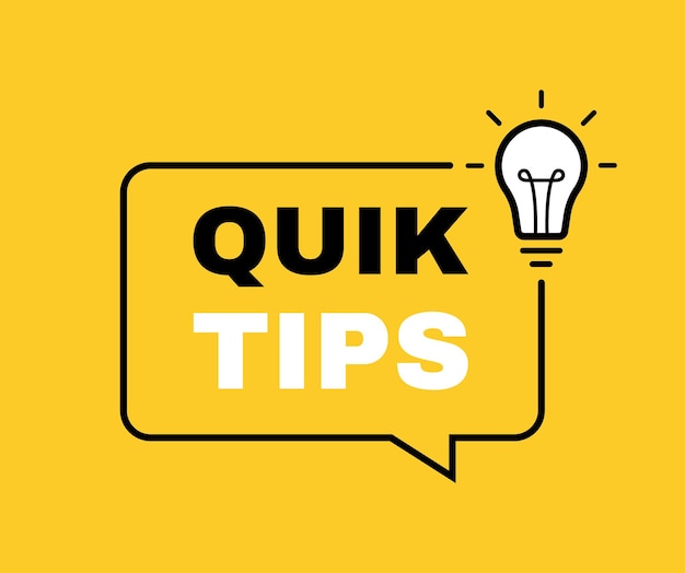 Snelle tips geometrische bericht zeepbel met gloeilamp embleem Banner ontwerp voor zakelijke en reclame vectorillustratie