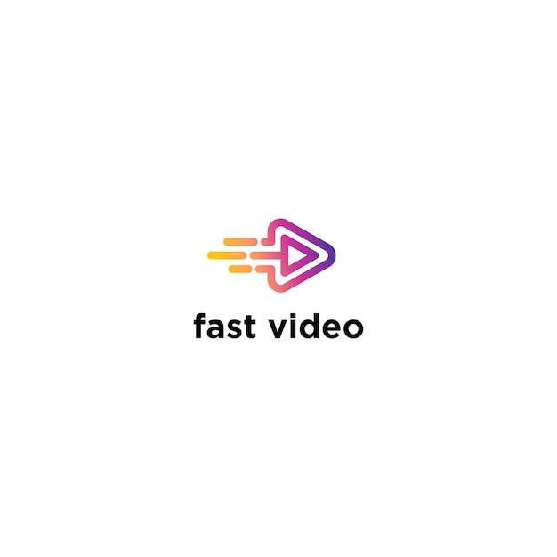 Snelle video logo ontwerpen vector sjabloon