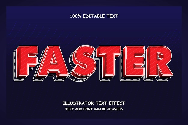 Sneller, 3d bewerkbaar teksteffect moderne schaduw gestreepte lijnstijl