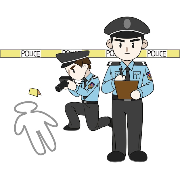 Snelweg politie cartoon afbeelding sjabloon
