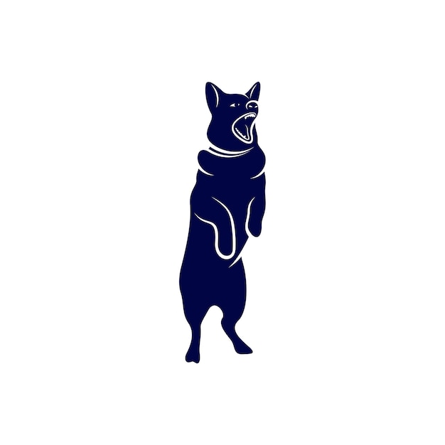 探知犬のロゴデザインベクトル探知犬のシルエットベクトルイラスト