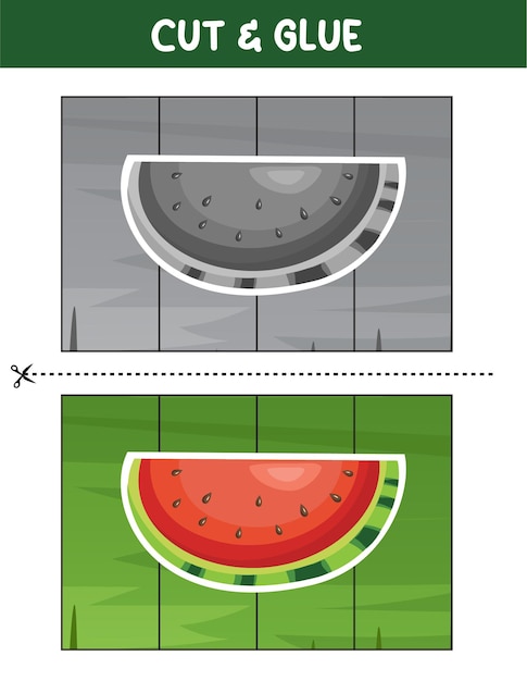 Snijd lijm vruchten watermeloen