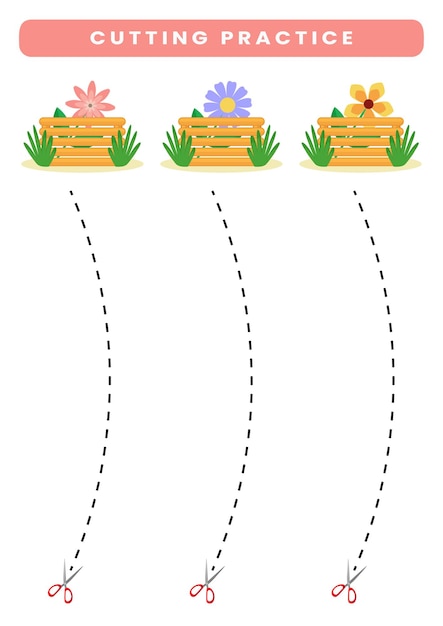 Snijden oefenwerkblad voor kinderen