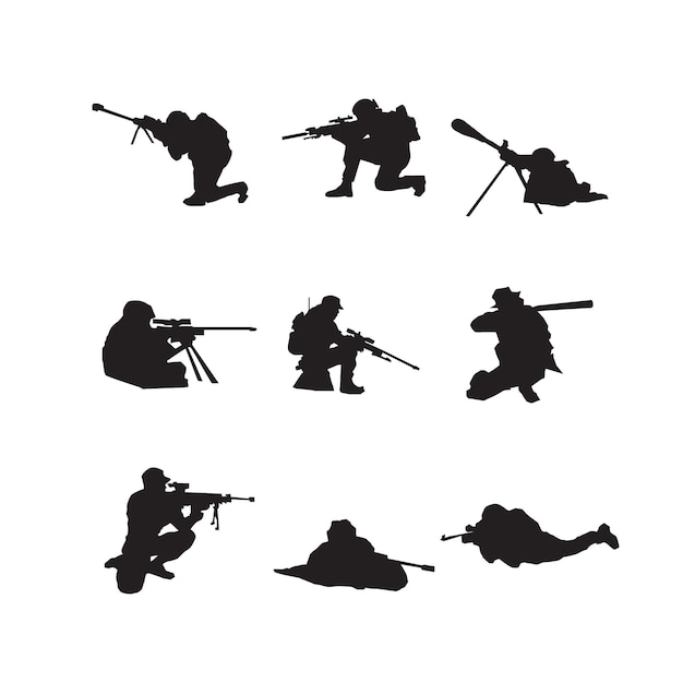 Sniper aiming and firing Sniper Gun Silhouette