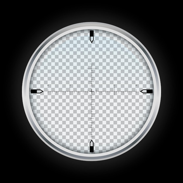 Sniper crosshair icon Realistic illustration of sniper crosshair vector icon for web design isolated on white background