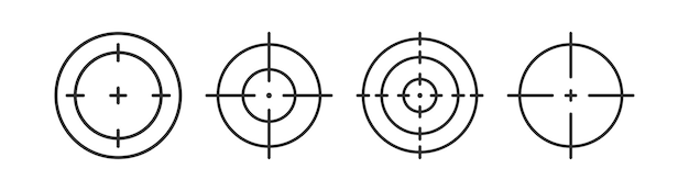 Vector sniper crosshair icon target signs aim symbol focus on cross scope symbols gun shot icons black color vector sign