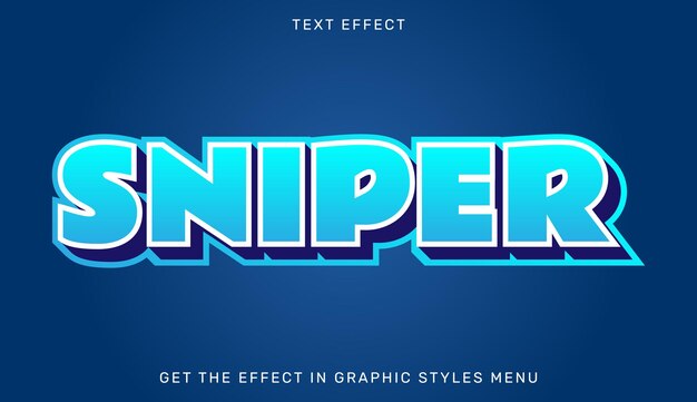 Sniper editable text effect in 3d style