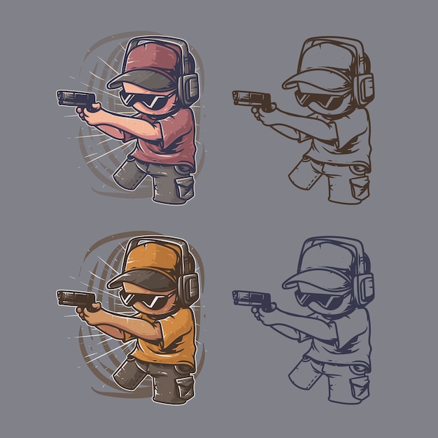 Vector sniper gaming artwork retro