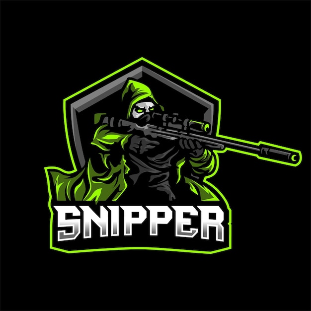 sniper logo esport, mascot, streaming logo design