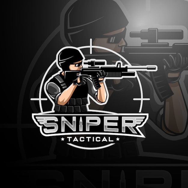 Vector sniper logo gaming esport