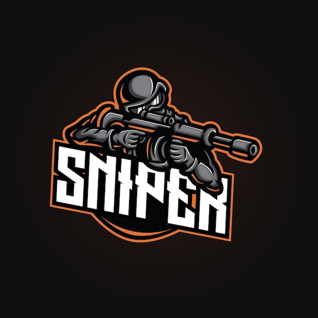 Vector sniper mascot esport logo design