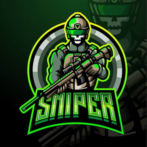 Sniper mascot logo for electronic sport gaming logo