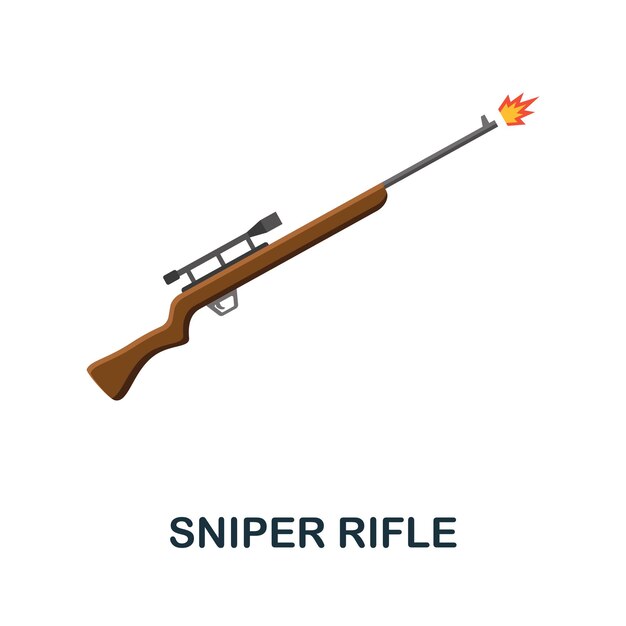 Sniper rifle flat icon color simple element from weapon collection creative sniper rifle icon for web design templates infographics and more