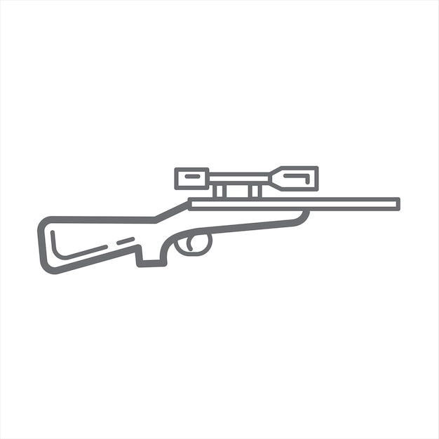 Sniper rifle Line Icon Outline Vector Symbol Illustration Pixel Perfect Editable Stroke