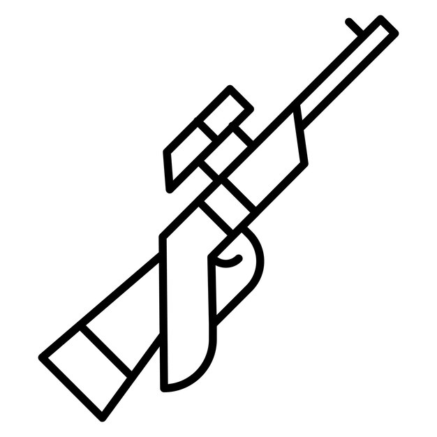 Sniper Rifle Vector Illustration Style