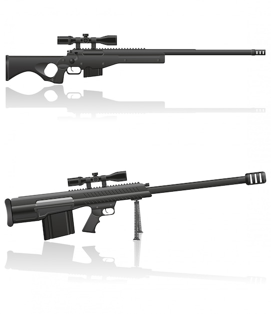 Vector sniper rifle vector illustration