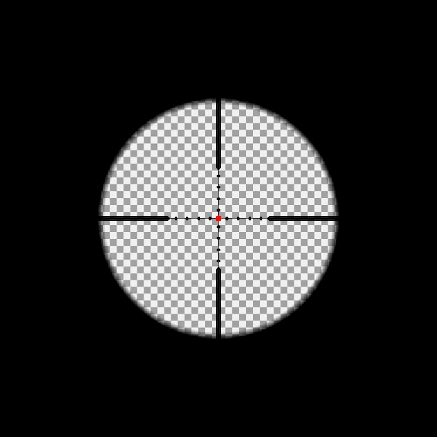 Sniper scope overlay op de transparante achtergrond.