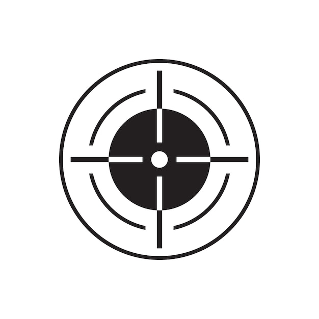 狙撃視力記号十字ターゲット ロゴ ベクトル