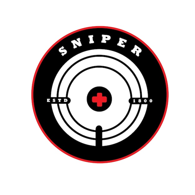 Sniper target illustration vector design in black and white colors suitable for logo icon