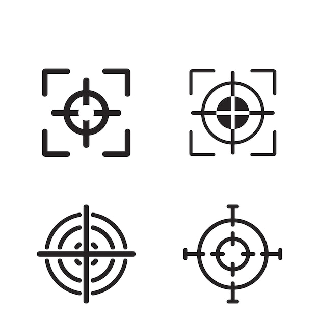 狙撃望遠鏡アイコンのベクトルイラスト ロゴデザイン