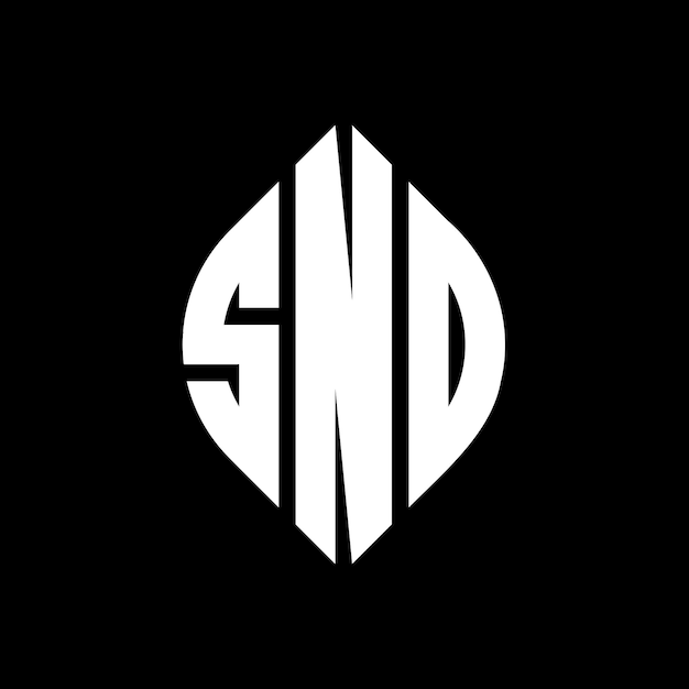 SNO 円形の文字のロゴデザイン 円形と円形の形状の文字 タイポグラフィックスタイルの3つのイニシャルが円形のロゴを形成する SNO 圓形のエンブレム 抽象のモノグラム 文字マーク ベクトル