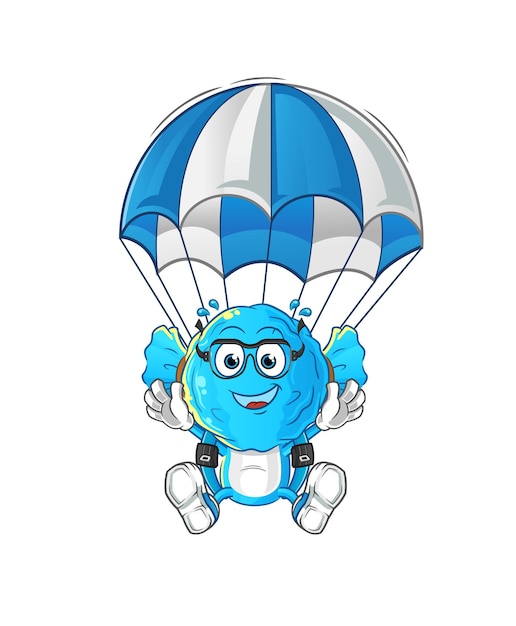 Snoep hoofd cartoon parachutespringen karakter cartoon mascotte vector