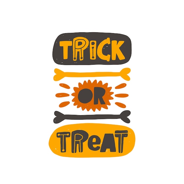 Snoep of je leven. Halloween handgetekende letters. Party art design Sticker logo label