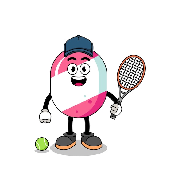 Snoepillustratie als tennisser