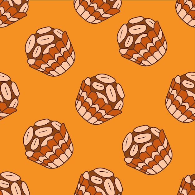 Snoepjes vector naadloze patroon met pinda karamel snoep