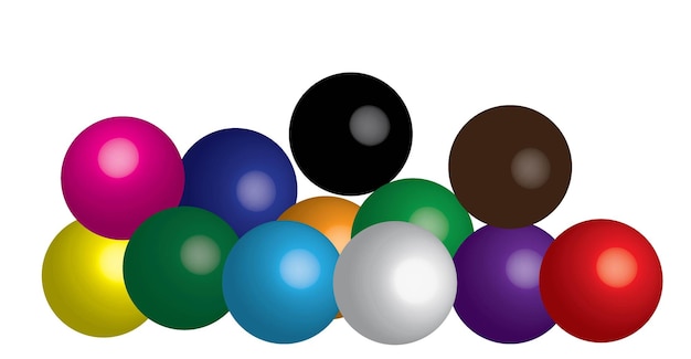 Vector snooker ball colorful illustration vector