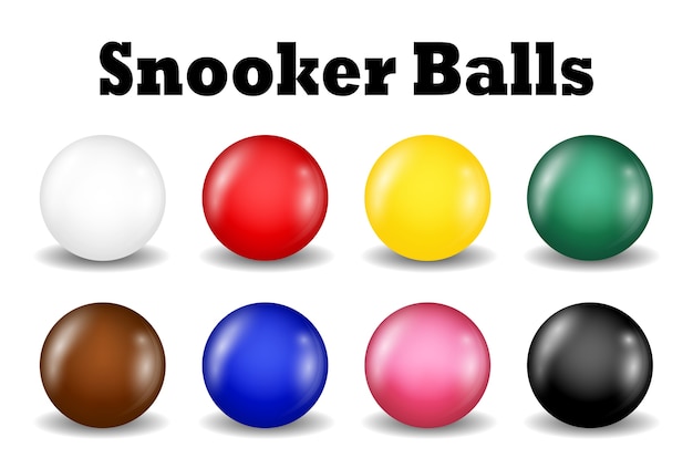 Snooker ballen op een witte achtergrond