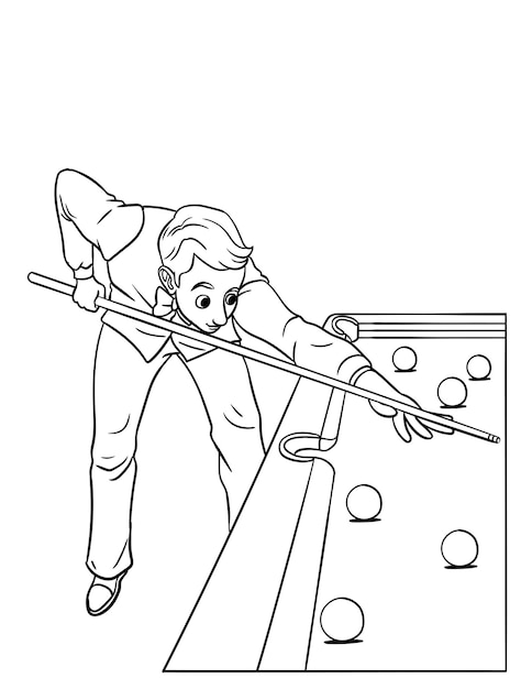 Snooker Isolated Coloring Page for Kids