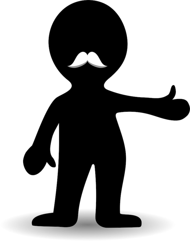 Vector snor dag man karakter mannelijke silhouet vorm