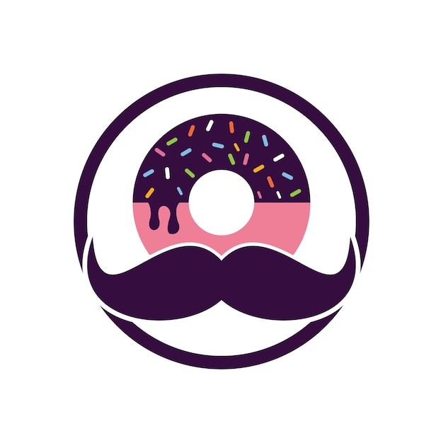 Snor donut vector logo ontwerp icoon.