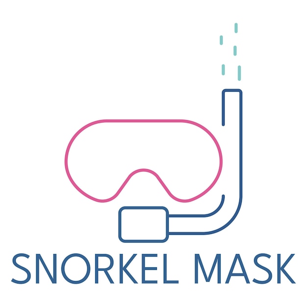 Snorkel mask color icon logo style