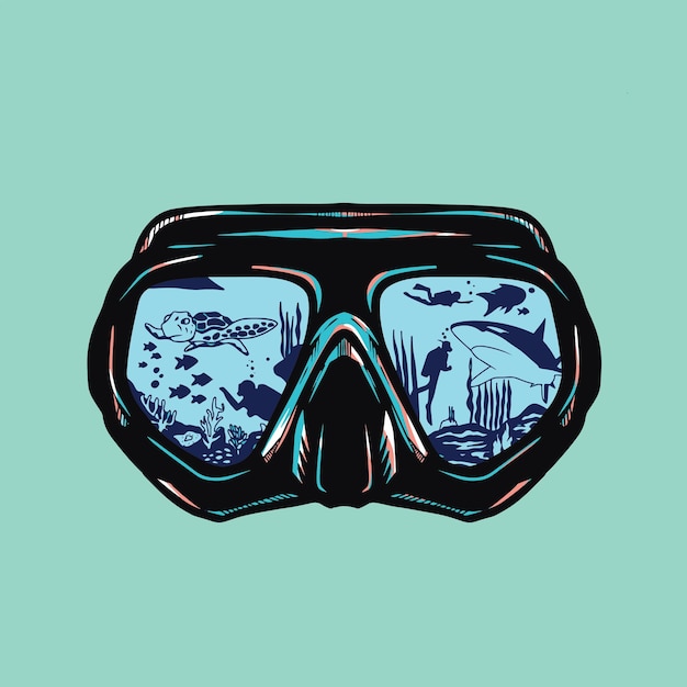 Snorkeling Ocean Vector Illustration