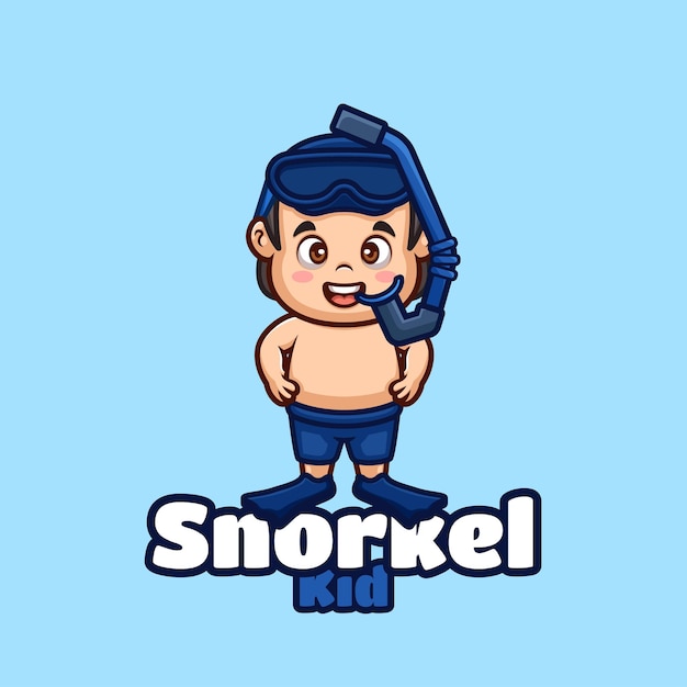 Snorkle Kid Cartoon Mascot Logo Design