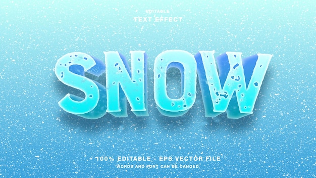 Snow 3D Editable Text Effect