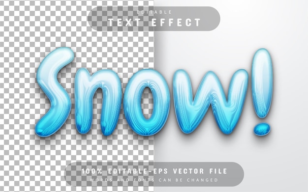 Snow 3d text effect editable