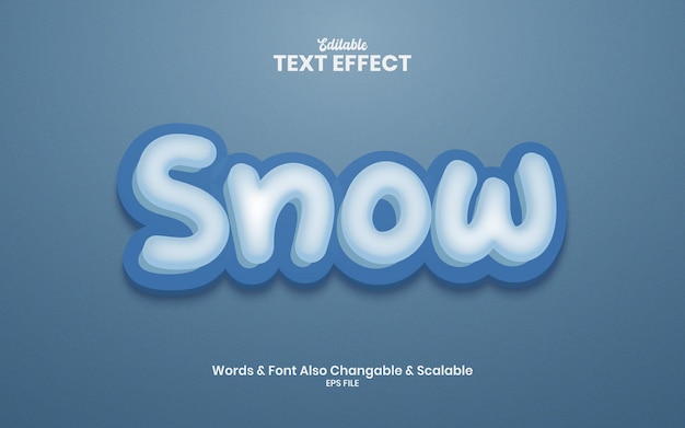 Snow 3d Vector Text Effect