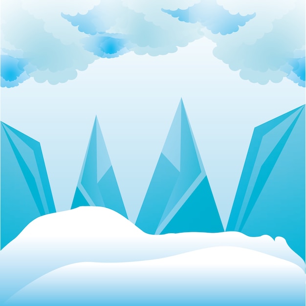 Vector snow and alps design