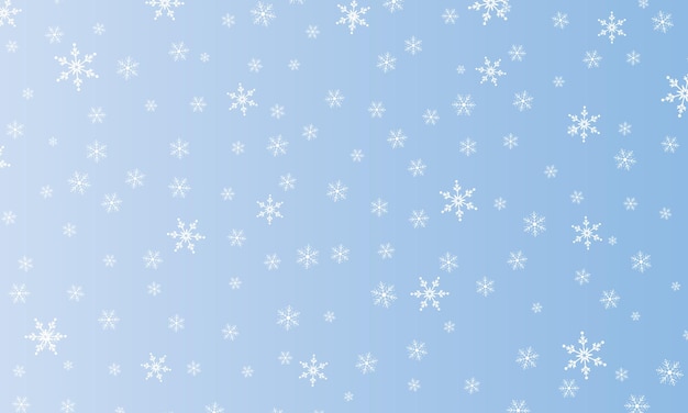 Snow background. winter snowfall. white snowflakes on blue sky. christmas background. falling snow.