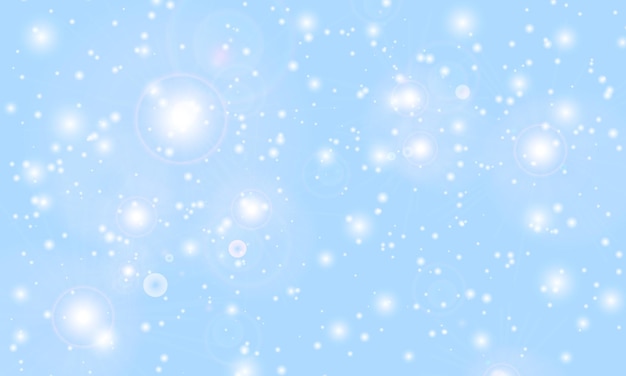 Снежный фон зимний снегопад белые снежинки на голубом небе новогодний фон падающий снег