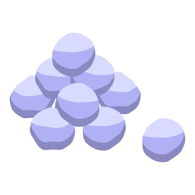 Snow balls icon isometric vector funny playing enjoy