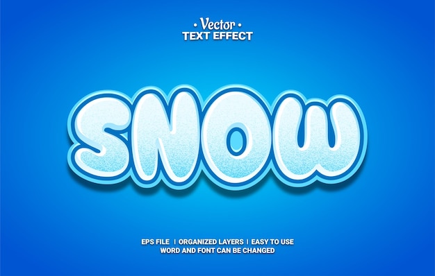 Vector snow-bewerkbare vectorteksteffect