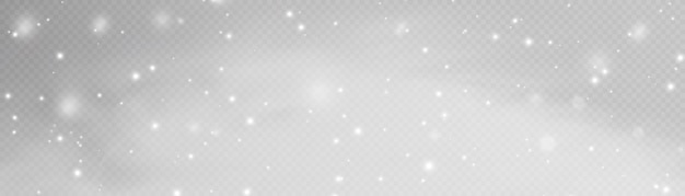 Snow blizzard, christmas winter background. Snowflakes fly isolated on a transparent background.