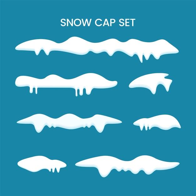 Vector snow cap logo collection for winter